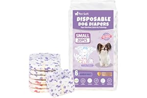 Pet Soft Dog Nappies Female, 20 Count Disposable Dog Period Season Pants, Super Absorbent Disposable Dog Diapers for Female Dogs with Wetness Indicator