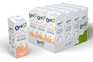 OraSì Bevanda di avena zero zuccheri (1 litro, 12 unità) - Alternativa vegetale al latte a base di avena - Senza zuccheri - Fonte di calcio e vitamine - Per ricette vegane e colazioni