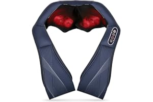 CAREBODA Shiatsu Massaggiatore per schiena e collo massaggiatore con calore, 3D Deep Tissue Massaggio per impastare tutto il corpo, gambe e piedi, Ideale regalo per mamma papà