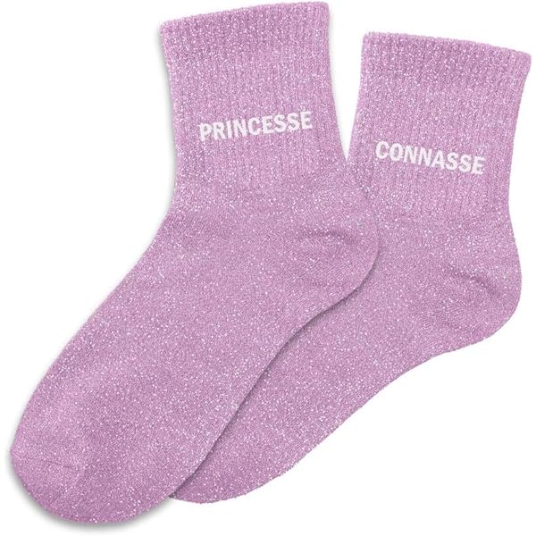 Chaussettes Femme “Team Connasse” à Paillettes – Taille 36-42, Originales Et Chaudes