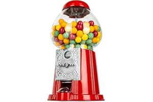 eBuzz 15 Inch Metal Gumball Machine – Coin Operated Bubblegum Sweet Dispenser - Vending Vintage Retro Candy Kid Chewing Piggy Bank Adult Classic Jellybean Bubble Gum