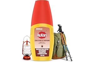 Autan Zecche e Tafani Vapo, Spray Antizecche e antizanzare Comuni, Tigre e Tropicali, Insetto Repellente, 1 Confezione da 100 ml