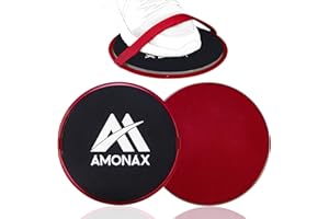 Amonax Core Sliders, Double Sided Gliding Discs with Straps. Ab Gliders for Core Exercise Fitness at Gym & Home, Dual Side Slider Strength Glider Pairs for Carpet, Wood, Tiled Floor