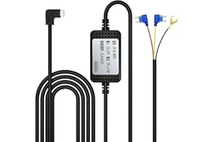 GKU Mini câble de port USB, DC 12 V-24 V à 5 V Dash Cam kit, 20 pieds (6 mètres), surveillance du stationnement avec protection de basse tension, voiture câble de recharge Kit pour conduite