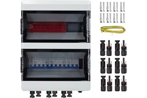 GTYORUS Boîte Photovoltaïque,DC überspannungsschutz PV Solar Trennschalter mit Solarstecker 3 String 1000V Photovoltaik DC Leitungsschutzschalter Blitzschutz Erdung für PV Anlage(3 in 3 out,40A)