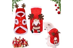Gxlaihly Vêtements pour Animaux de Noël,Costume de Noël pour Chien Chat,Vêtements pour Chien de Noël,Déguisement pour Chat Noël,Noël Costume Chat Chien,pour Noël,Fêtes,Cosplay De La Fête Noël (A-XL)
