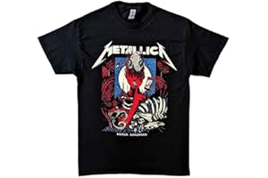 ROCK OFF OFFICIALLY LICENSED PRODUCTS Metallica T Shirt Enter Sandman Poster Band Logo Official Unisex Black