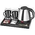 DLC Hotel Kettle Set With 2 Ceramic Cups 1200 Ml 1500 Watt DLC-5213 (Silver/Black)