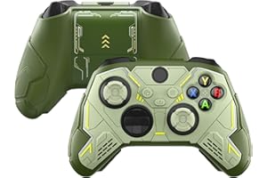 playvital Stellar Mecha Silicone Cover Skin for Xbox Series X/S Controller, Anti-slip Grip Protector with Thumb Grips & Sticker for Xbox Core Wireless Controller - Army Green & Sage Green