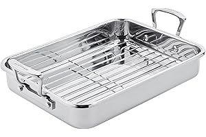 SCANPAN Plat à Rôtir avec Grille, Métal, Argent