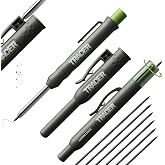 TRACER AMK1 Deep Hole Carpenter Pencil with Sharpener | Deep hole marker up to 145 mm with 2B lead