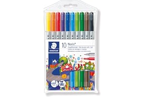 STAEDTLER 320 NWP10 Noris Double-Ended Fibre-Tip Pens - Assorted Colours (Pack of 10 Pens)