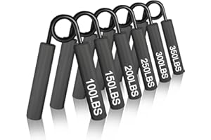 CRAZYROPE Metal Hand Grip Strengthener, 6 Pack (100 150 200 250 300 350lbs) Grip Strength Trainer, Forearm Strengthener Hand Exerciser, Workout Equipment for Home Gym