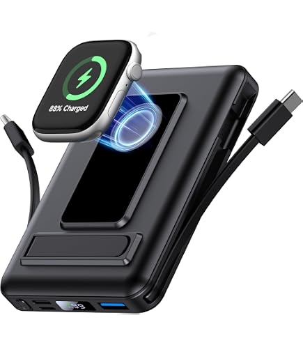 Power Bank Magnetico 10000 MAh Con Magsafe, Ricarica Rapida 20W PD E Display LED, Compatibile IPhone 16/15/14/13/12