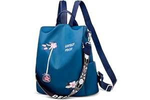 DEEVORCA Moda Mujer Mochila Elegante Bolso de Señoras con Bolsillo Antirrobo Bolso de Hombro Convertible para Viaje Casual Trabajo Escuela Impermeable Bolso de Mujer Ligero Backpack Azul
