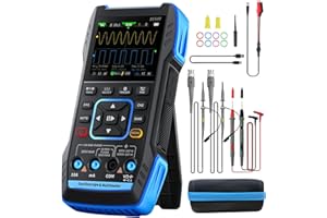 Handheld Oscilloscope Multimeter 2C53T, WapoRich 3 in 1 Oscilloscope 2 Channel with Signal Generator, 50MHz, 250 MSa/s, 13 Signal Waveforms, TRMS 19999 Counts, Cursor/X-Y/FFT Function, Online Update