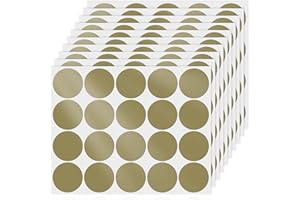 YIKIADA Złote naklejki samoprzylepne 50 mm, winylowe, samoprzylepne, zdejmowane, okrągłe, wodoodporne, naklejki punktowe do biura, 200 sztuk