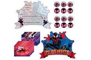 CRUNIER Carte Invitation Anniversaire Enfant,12 Francais Carte Invitation+12 Enveloppes+12 Autocollants,Invitation pour Anniversaire Garcon/Fille,Invitation Anniversaire,Bal Soirée Fête (Couleur E)