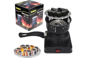 Yuragim Accenditore Elettrico per Narghilè Carbone, 450W - 600W Bruciatore Elettrico per Narghilè Carbone, Accenditore Elettrico Narghile, Bruciatore a Carbone Elettrico per Casa Campeggio Barbecue