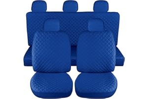 Susy Shop Coprisedili Auto Universali, Anteriori e Posteriori, Compatibilità Universale Montaggio Semplice (Set Completo, Blu Royal)