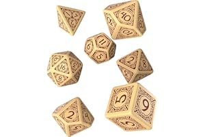 Q WORKSHOP Q-Workshop QWOVIK87 Viking Beige & Burgundy Dice Set (7), Multi-Coloured
