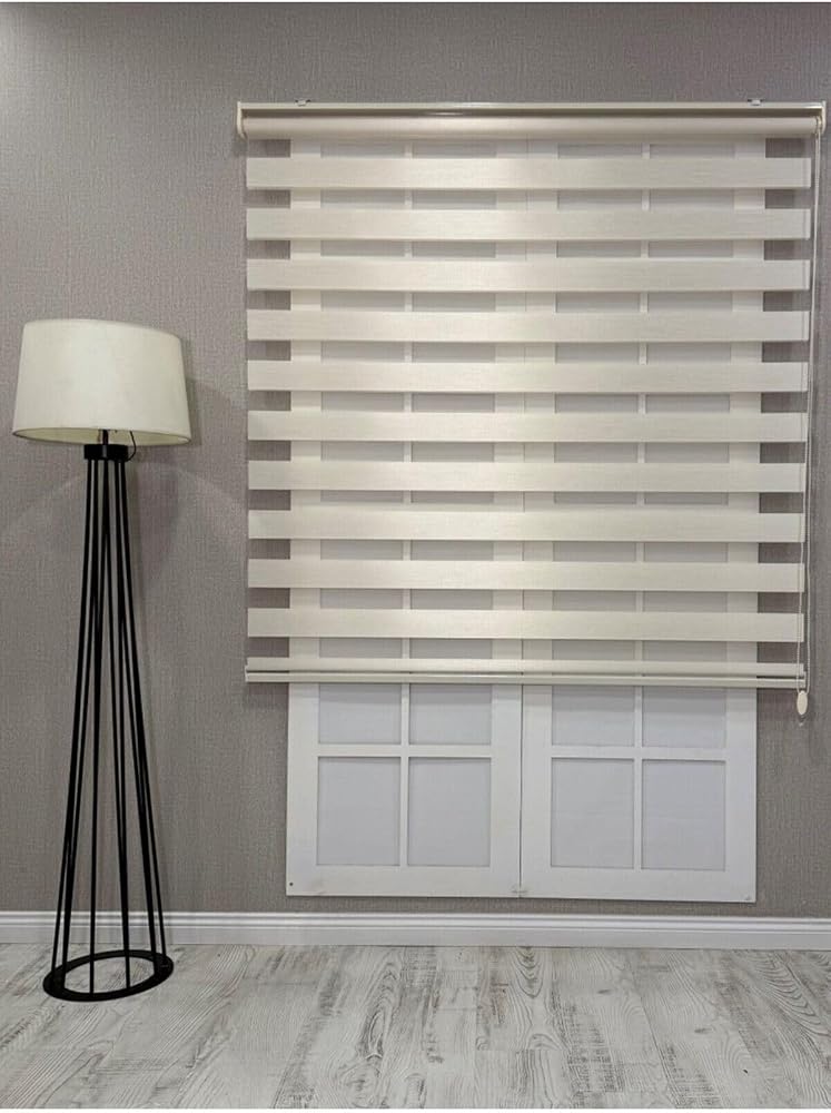 Bambu Zebra Stor Güneşlik Perde, Krem, 70 x 200