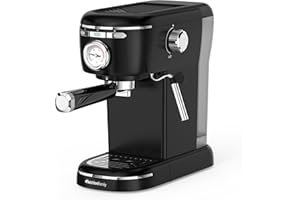 Melchioni Family | Aromatica Plus Macchina da Caffè Espresso 3 in 1 Compatibile con Cialde E.S.E.Capsule e Caffè in Polvere | 15 Bar, Serbatoio 1,2L, Montalatte Manuale per Cappuccino