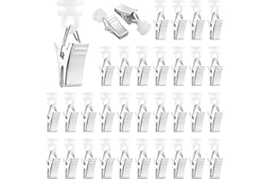 PARASTAR Vorhang Haken Clips 60 Stück, Edelstahl Gardinenhaken Clips Für Schienen, Klammern Metall, Gardienen Klemme klein Geeignet für Home Dekoration,Wohnwagen Gardinen, Duschvorhang