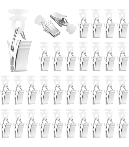 T-Glider Ganci Per Tende Con Ruote – 60 Pezzi In Metallo – Per Binari A T