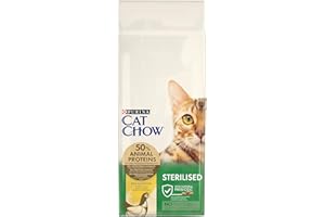 Purina Cat Chow Pienso para Gato Esterilizado Adulto con Pollo, saco de 15kg