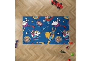 Oedim Alfombra Infantil Superhéroes Cómic para Habitaciones PVC | 95 x 200 cm | Moqueta PVC | Suelo vinílico | Decoración del Hogar | Suelo Sintasol | Suelo de Protección Infantil |