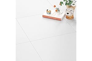 FunStick Naklejki na płytki, podłoga, białe, 30 x 30 cm, 5 sztuk, PCW, samoprzylepne, białe, naklejki na płytki łazienkowe, wodoodporne, winylowe, samoprzylepne, do łazienki, na podłogę, do kuchni, 5