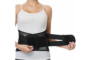 NEOtech Care Ceinture lombaire avec sangles de compression doubles et support au bas du dos EXTRA-LARGE - Tissu respirant léger pour sport, exercice (Noire, Taille L)