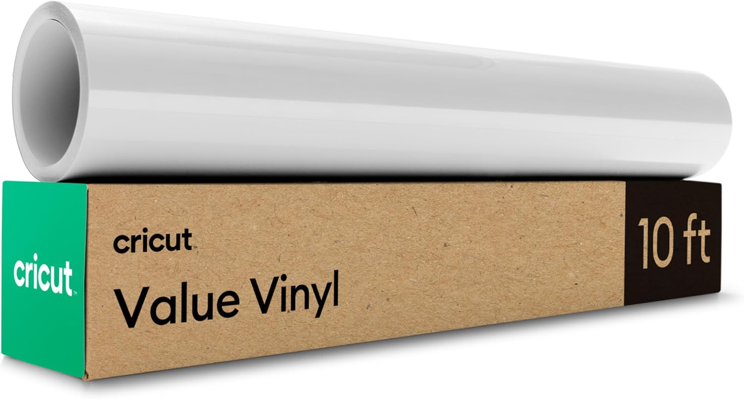 Cricut Rouleau de vinyle adhésif permanent | 30,5 cm × 3 m | Blanc | Idéal pour personnaliser tasses, cahiers, décoration d'intérieur et projets de bricolage