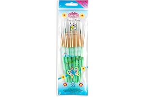 ROYAL & LANGNICKEL Royal Brush Big Kids Choice Deluxe Round Synthetic Paint Brush Set, Assorted Size, Green, Set of 6