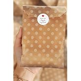Bimotif 100L&uuml; Hediye Paketi Seti, Puantiyeli Kese Kağıdı (11X20 Cm) Ve 105 Adet Sticker