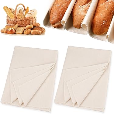 Telo Per Lievitazione Pane In Lino Naturale 90x60cm - Panno Panificazione Professionale Per Baguette E Impasti - Foto 9