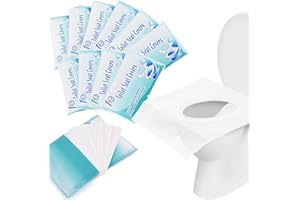 ROONTIN 100PCS Disposable Toilet Seat Covers - Flushable Paper Toilet Seat Cover for Public Toilets Travel Hospital Hotel, Biodegradable and Pocket Size
