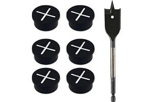 BESTYCHAO Flexible Silikon-Kabeldurchführung, 6 Stück 2,5 cm Schreibtischdurchführung mit 1 Bohrer für Schreibtisch, Tisch und andere Möbellochabdeckung, Kabelmanagement (Schwarz)