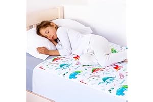 ‎LYNMARK Lynmark® wasserdichte Matratzenauflage zum Befestigen, Matratzenschoner Wasserdicht | Dino Design | Nächtliches Töpfchentraining | Leicht zu Waschen & zu Trocknen | Für Kleinkinder- & Einzelbett