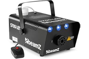 BeamZ S700-LED Ice Mini Nebelmaschine mit Lichteffekt in Blau, 700 Watt, Party Rauchmaschine, Fog Machine, Kabelfernbedienung, Partynebel für DJs, Hauspartys, Hochzeiten, Veranstaltungen