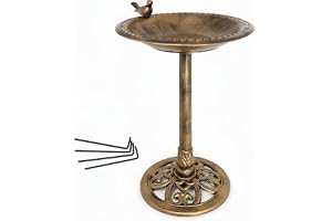 DIVCHI Bird Bath for Garden Freestanding Birdbaths Wild Birds Baths Feeder Bowl Pedestal Birdbath for Outdoors Patio Yard & L