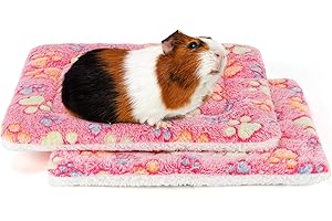 RANYPET Kleintierbett 2 Stück - Kaninchenbett Haus Winter Warm Fleece Schlafunterlage für Eichhörnchen Igel Häschen Chinchilla und andere Kleintiere