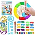 SYOSI Spirograph Design Set, Geometric Drawing Ruler, Multicolored Professional Plastic Kids Art Painting Tool Durable for Painting Magic Spiral Drawing for Adults and Kids
