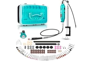 GOXAWEE 130W Strumento Multifunzione, Mini Utensile Rotante Kit con 288 Accessori, 8000-30000RPM, 6 Velocità Regolabile, Mandrino Universale, Strumento Rotantie per Tagliare,Lucidare, Fai da te