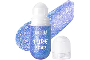 Prreal Roll-on Body Glitter Gel, Mermaid Makeup Festival Rave Accessories, Glitter Face Paint Holographic Hair Glitter Gel Sparkle Body Shimmer Mermaid Sequins Makeup for Rave Party (04 Mermaid)