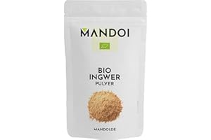 ‎MANDOI Mandoi Bio Ingwer Pulver 1KG, hochwertiges Ingwerpulver von der Ingwerwurzel aus biologischem Anbau. Ingwertee