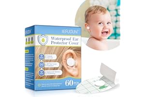 UOCASI Adesivo impermeabile di protezione dell'orecchio, tappo auricolare impermeabile, Protezioni per le orecchie monouso impermeabili per doccia e nuoto protegge orecchio interno-60 Pz