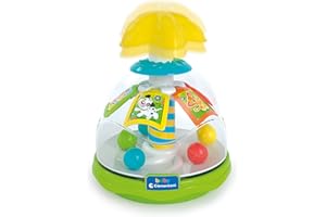 Clementoni - Trottola Bambini, Happy Friends Spinning Top con Animali, Gioco Prima Infanzia Stimola Manualità, Giocattolo 9-36 Mesi, 17895