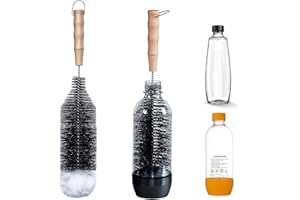LiangMai Szczotka do butelek kompatybilna z butelkami SodaStream o pojemności 1 l, Crystal PET i Duo, butelkami KST i szklanymi butelkami o pojemności 1 l, jako szczotka do szklanek, środek do